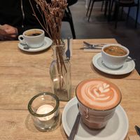 Rose latte at SUE in Rotterdam