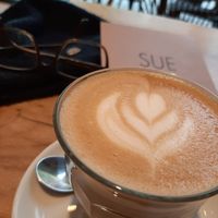 Coffee with oat milk at SUE in Rotterdam