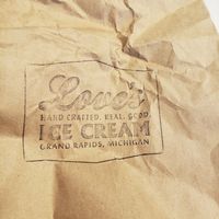 take away bag at Love's Ice Cream - Downtown Market in Grand Rapids