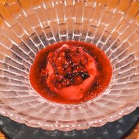 Preserved raspberries, lemon balm and vanilla at Grön Restaurant in Helsinki
