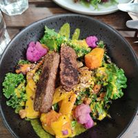 Vegan Veggie Warm Bowl with Tempeh at NOP in Tallinn