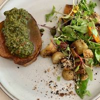 Steak thingy with pesto and potatoess  at NOP in Tallinn