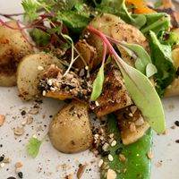 Potatoes were well seasoned and lovely garnishedd  at NOP in Tallinn