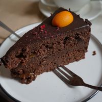 Chocolate cake at NOP in Tallinn