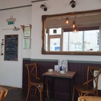 The seating at the back. at The Natural Food Deli in Petersfield