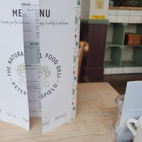 The menu at The Natural Food Deli in Petersfield
