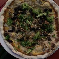 Delicious vegan pizza  at Piola in Playa Del Carmen