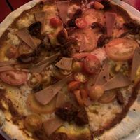 Delicious vegan pizza  at Piola in Playa Del Carmen