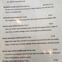 Noodle dishes at Nha Hang Chay Vegetarian Restaurant in Falls Church