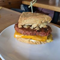 Breakfast biscuit sandwich at Reverie Cafe + Bar in Minneapolis
