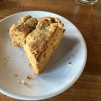 Garlic “cheddar” scone (gf)  at Reverie Cafe + Bar in Minneapolis
