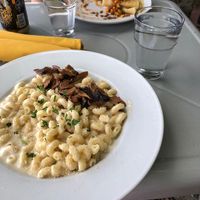 Crepes and Mac and cheese with Smokey mushroom bac’n #Veganuary at Reverie Cafe + Bar in Minneapolis