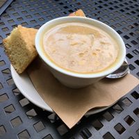 Cup of Corn Chowder Soup. at Reverie Cafe + Bar in Minneapolis