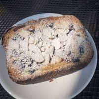 Tahini and blueberry bostock  at Reverie Cafe + Bar in Minneapolis