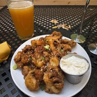 Bulgogi cauliflower and Hazy IPA  at Reverie Cafe + Bar in Minneapolis