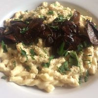 Mac & cheese with mushrooms!  at Reverie Cafe + Bar in Minneapolis