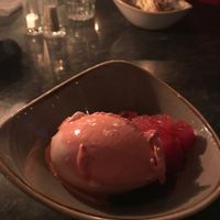 Sorbet with watermelon and apple at Bryggjan Brugghus in Reykjavik