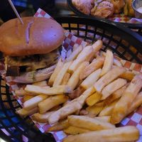 Bacon burger and fries at Lucky Pig - Paradise Palms in Edinburgh