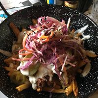 jackfruit with fries (too spicy for my taste)  at Lucky Pig - Paradise Palms in Edinburgh