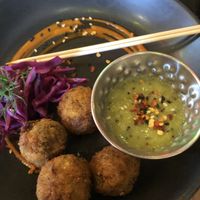 Crab balls at Lucky Pig - Paradise Palms in Edinburgh