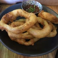Onion rings at Lucky Pig - Paradise Palms in Edinburgh