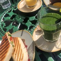 Roasted veg panini, lentil pate panini  at Fox Cafe in Nottingham