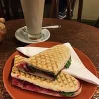 Lentil panini at Fox Cafe in Nottingham
