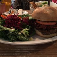 Mountain burger with chili at MeeT in Gastown in Vancouver