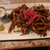 Oyster mushroom calamari .  at MeeT in Gastown in Vancouver