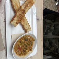 Soup of the day served with Garlic bread   at MeeT in Gastown in Vancouver