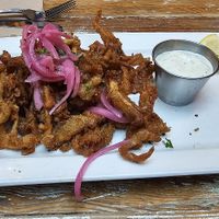 Oyster mushroom calamari at MeeT in Gastown in Vancouver