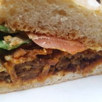 Crispy bbq burger at MeeT in Gastown in Vancouver