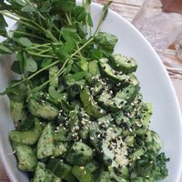 Green goodness bowl at MeeT in Gastown in Vancouver