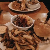 Burger and butter chicken at MeeT in Gastown in Vancouver