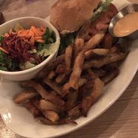 ‘Chicken’ burger  at MeeT in Gastown in Vancouver