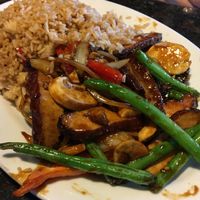 sesame tofu with fried rice at Wok The FuZn in Jacksonville