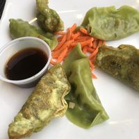 Vegan potstickers (crispy and steamed) at Wok The FuZn in Jacksonville