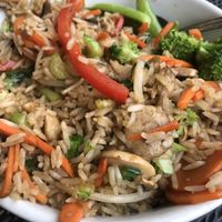 Veggie stir fry with extra veggies at Wok The FuZn in Jacksonville