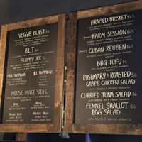 menu board at Bottle and Basket in Cincinnati