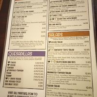 Rest of the menu, the vegan options have a symbol at Allyn's Cafe in Cincinnati