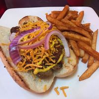 Vegan chili dog! at Allyn's Cafe in Cincinnati