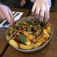 Vegan grubby fries  at The Elphinstone Hotel in Elphinstone