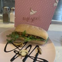 Ciabatta sandwich with bee root humus     at Cafe Glück in Fulda