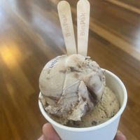 Peppermint Chocolate and Peanut Butter & Chocolate ice cream    at Billy Van Creamy in Fitzroy North