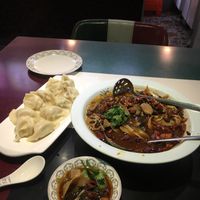 Hot and spicy vegan fish and dumplings  at Super Vegan - Huang Pu District in Shanghai