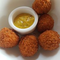 Mushroom bitterballen - these are great!! at Cafe De Ceuvel in Amsterdam