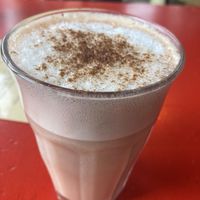 Vegan chai latte  at Cafe De Ceuvel in Amsterdam