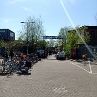 The approach to de Ceuvel at Cafe De Ceuvel in Amsterdam