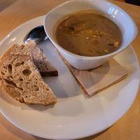 Chestnut soup at Cafe De Ceuvel in Amsterdam
