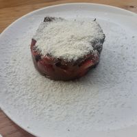 Chocolate dessert at Cafe De Ceuvel in Amsterdam